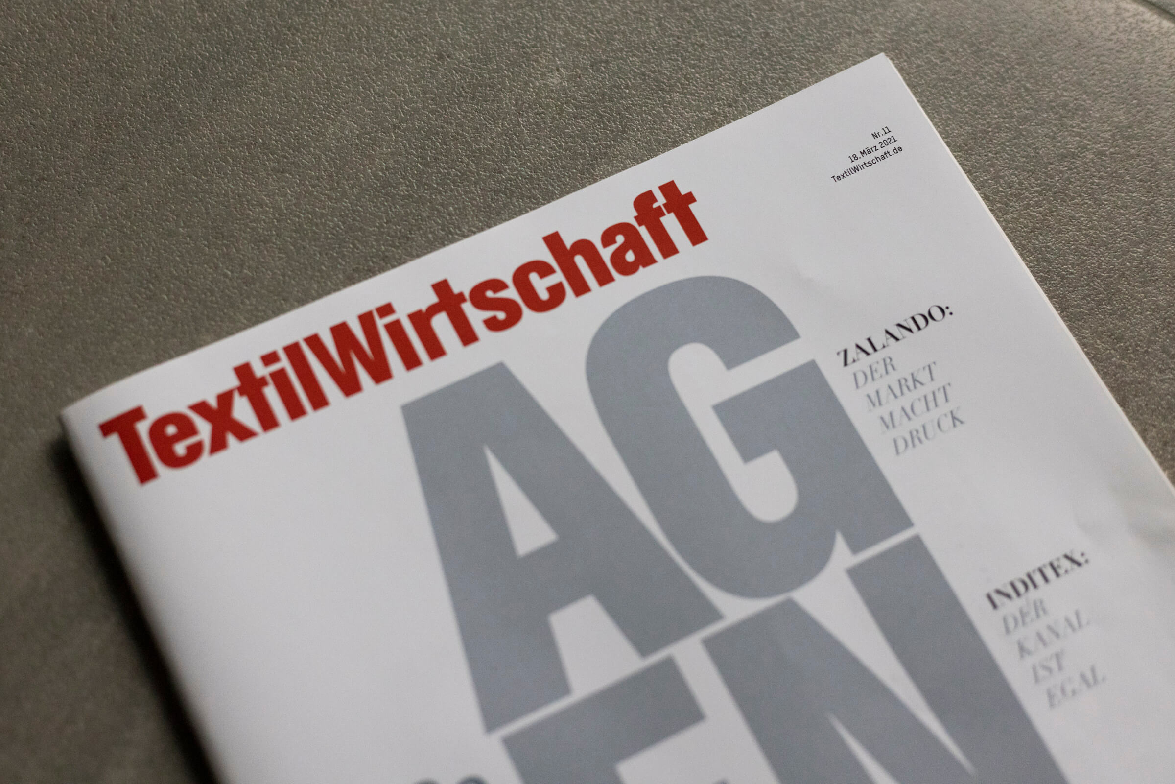 Artikel über Jochen Ruths im Magazin "Textilwirtschaft" -18. März 2021